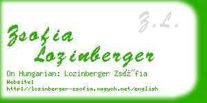 zsofia lozinberger business card